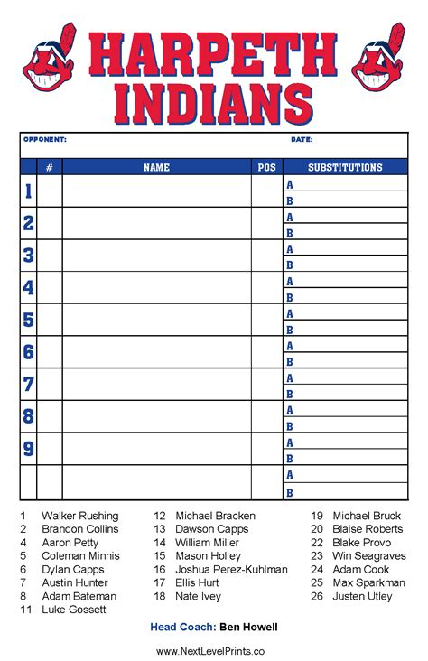 create your own lineup cards.